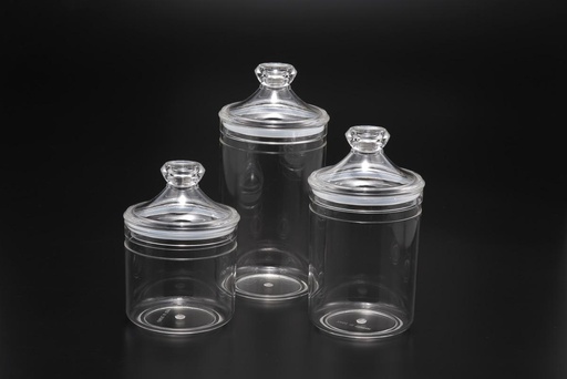 [02-712] Vague Acrylic Long Clear Jar Medium