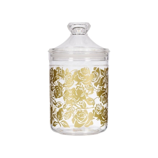 [02-715] Vague Acrylic Long Clear Jar with Gold Rose Medium