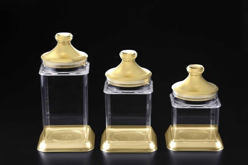 [02-722] Vague Acrylic Jar Fat Belly Medium Color Gold