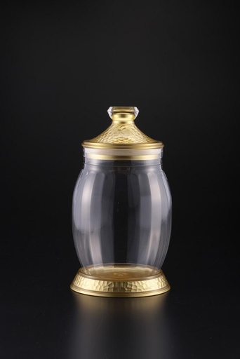 [02-781] Vague Acrylic Jar Fat Belly Medium Golden