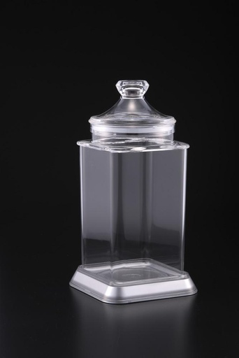 [02-783] Vague Acrylic Jar Fat Belly Large Silver
