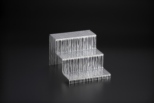 [02-828] Vague Acrylic Display Dessert Set Bark S Silver Taiwan