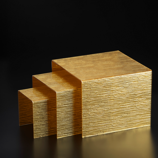 [02-835] Vague Acrylic Display Cubic Set Bark Golden Taiwan