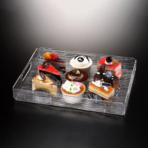 [02-862] Vague Basic Tray Bark Clear 56 cm