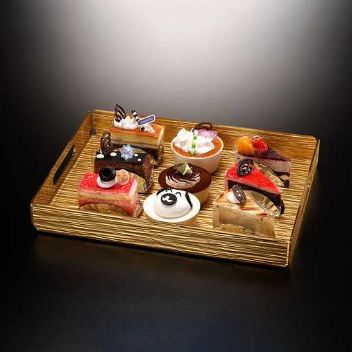 [02-863G] Vague Laser Tray Bark Golden 40 cm