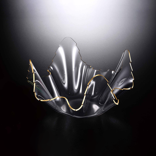 [02-898] Vague Acrylic Golden Fruit Bowl 35.5 cm