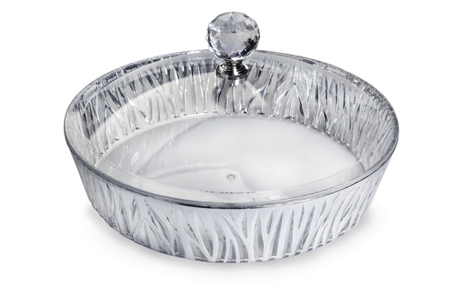 [02-954] Vague Round Acrylic Candy Box withCover 25.5 cm x 25.5 cm
