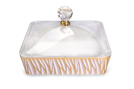 [02-971] Vague Square Acrylic Candy Box with Cover 27.2 cm x 27.2 cm