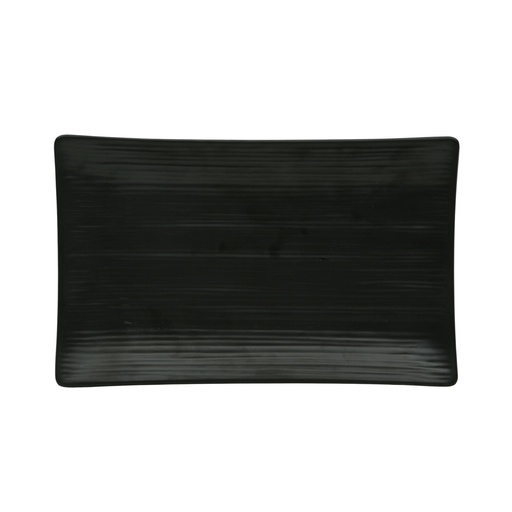 [36-519B] Vague Black Melamine Rectangular Plate 21 cm x 13 cm