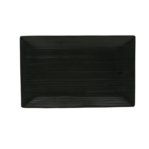 [36-521B] Vague Black Melamine Rectangular Plate 34 cm x 21.5 cm