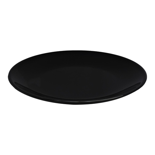 [36-526B] Vague Black Melamine Round Plate 25 cm