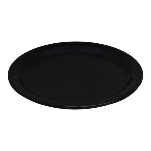 [36-534B] Vague Black Melamine Round Plate 19 cm