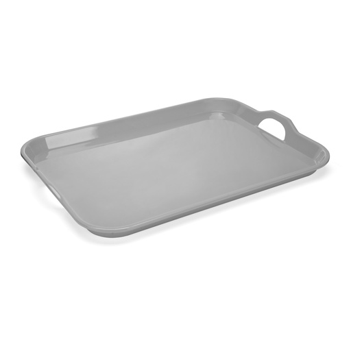 [36-558] Vague Melamine Rectangular Tray with Handle 20.5" Pearl Grey
