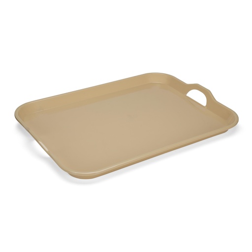 [36-560] Vague Melamine Rectangular Tray with Handle 20.5" Grain Brown