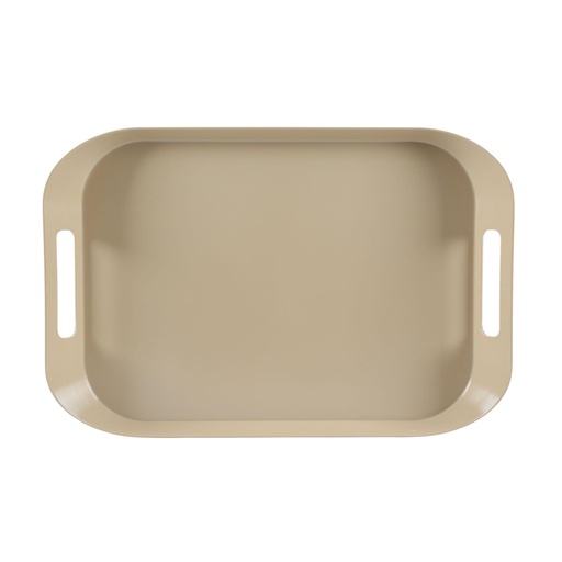 [36-570] Vague Melamine Square Tray with Handle 53 x 37 cm Grain Brown