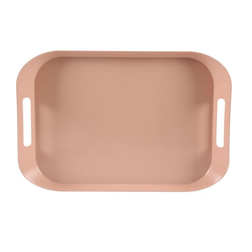 [36-571] Vague Melamine Square Tray with Handle 53 x 37 cm Cashmere Pink