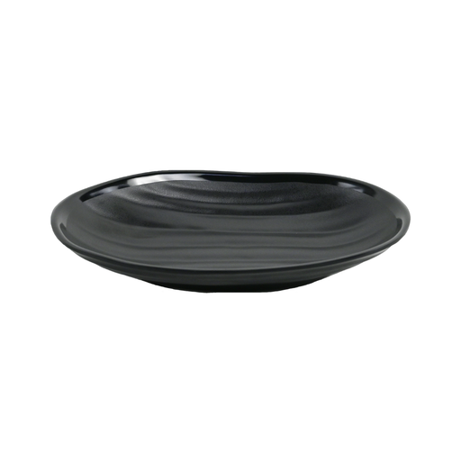 [36-602] Vague Black Melamine Oval Bowl 23 x 14.5 x 3.6 cm