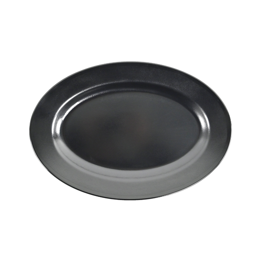 [36-646] Vague Black Melamine Round Deep Plate 16"