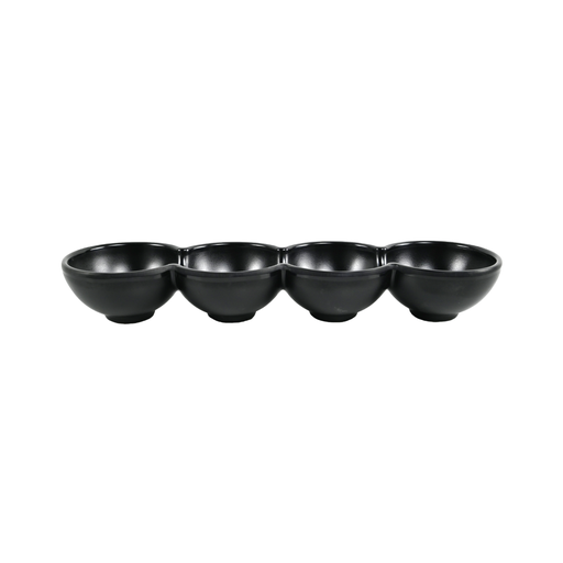 [36-668] Vague Black Melamine 4-Sections Plate 12"