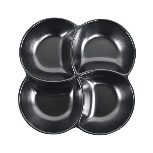 [36-673] Vague Black Melamine Plum Plate 8.75"