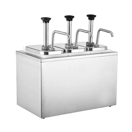 [BF-088] Vague S.Steel Triple Condiment Dispenser 3L