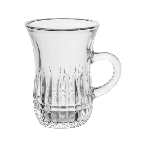 [04-461] Vague 6 Piece Glass Tea Cup Set 100 ml Belly Stripes