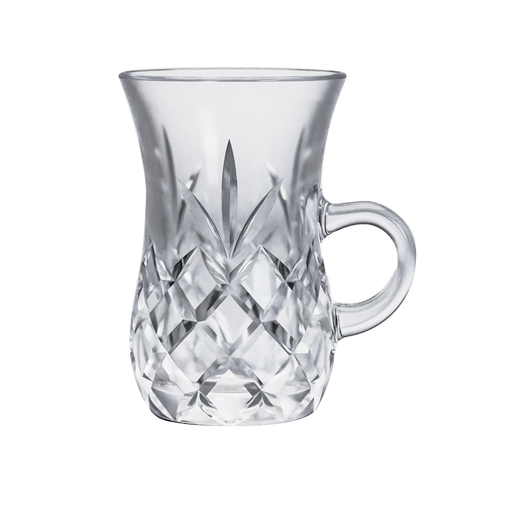 [04-463] Vague 6 Piece Glass Tea Cup Set 100 ml Belly Frost