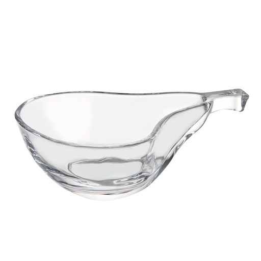 [04-280] Vague Glass Transparent Pear Bowl 6 Pieces Set 14.7 cm x 9.2 cm