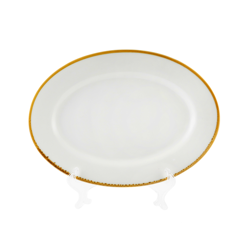 [08-052D1] Porceletta Ivory Mocha Porcelain Oval Plate 30 cm / 12"