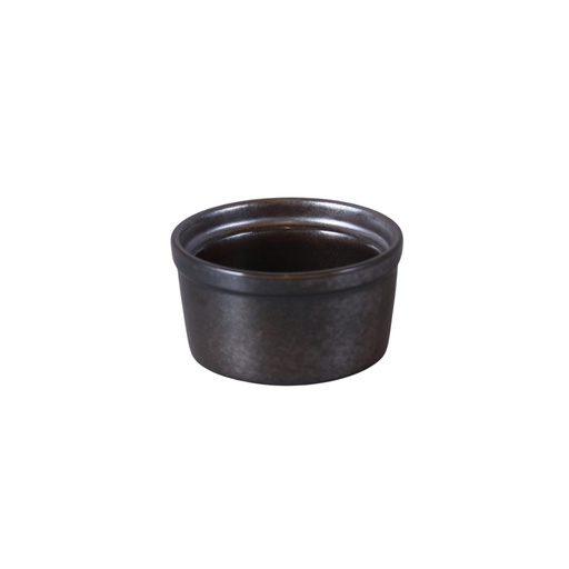 [08-071D3] Porceletta Rustic Black Reactive Glaze Porcelain Lined Ramekin 9 x 4.8 cm