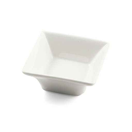 [08-081] Porceletta Ivory Porcelain Square Bowl 7.5 cm