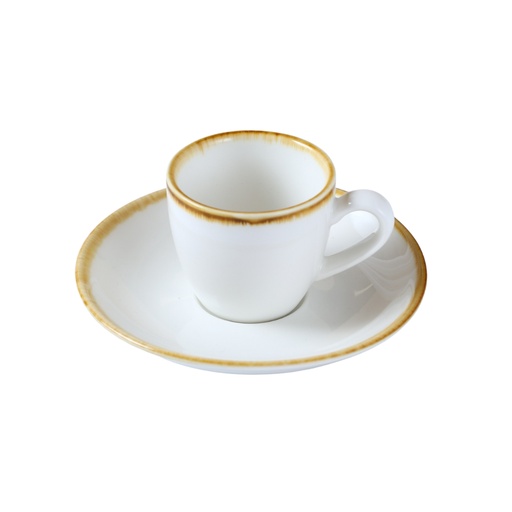 [08-092D1] Porceletta Ivory Mocha Espresson Cup & Saucer 80 ml