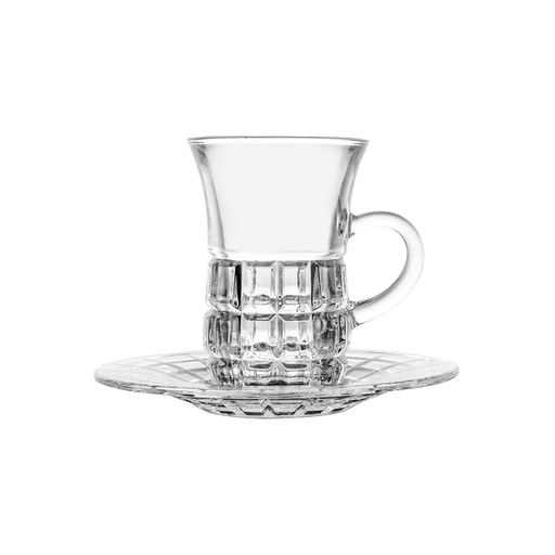 [04-361] Vague Tea Glass Cups & Saucers Legion Set