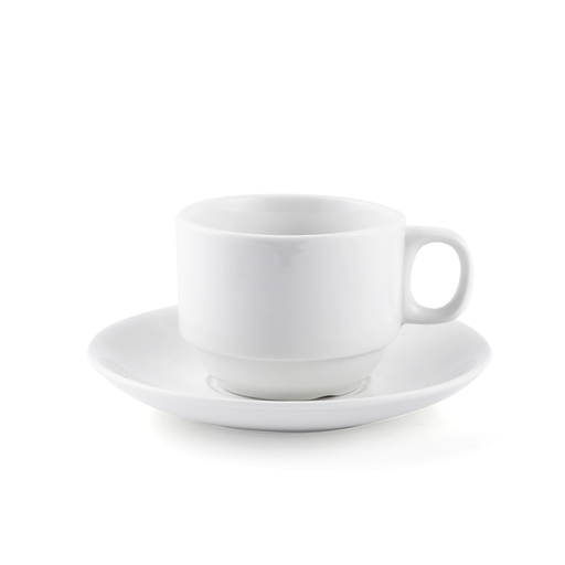[08-140] Porceletta Ivory Porcelain Coffee and Tea Cup & Saucer 230 ml
