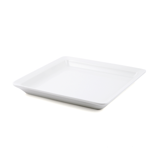 [08-1472] Porceletta Ivory Porcelain Square Plate Flat bottom 22 cm