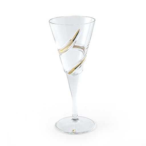 [07-005] Glass Stemware V-Shape Engrave & Gold