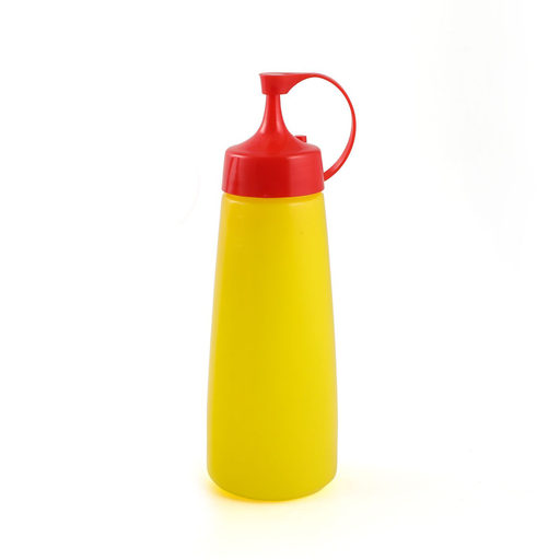 [13-036Y] Plastic 450 ml Squeezer Yellow with Lid 16"