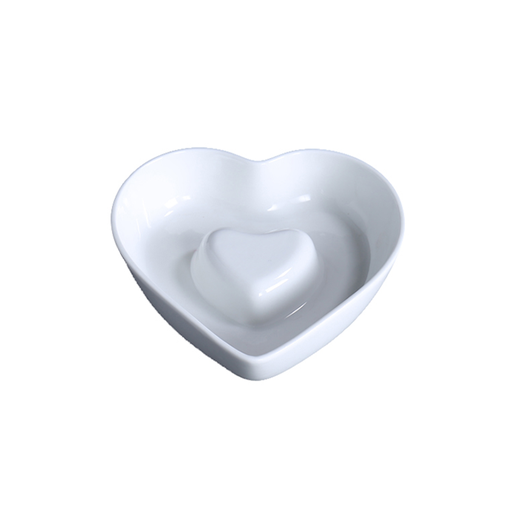 [08-1523] Porceletta Ivory Porcelain Baking Heart Shape Dish