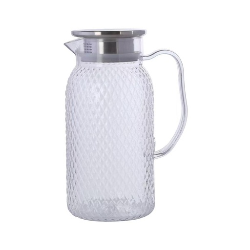 [13-1010] Polycarbonate Diamond Jug with Stainless Steel Lid 1.6L