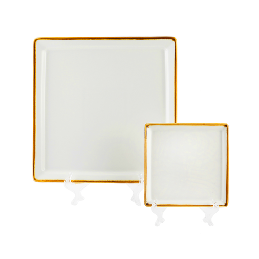 [08-1557D1] Porceletta Ivory Mocha Porcelain Square Plate 22 cm / 9"