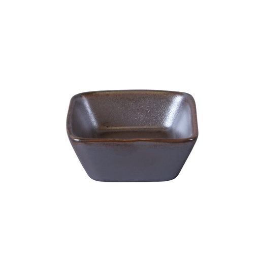 [08-398D3] Porceletta Rustic Black Reactive Glaze Porcelain Square Dish 7 cm