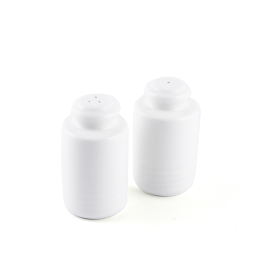 [08-441] Porceletta Ivory Porcelain Salt & Pepper Set Cylinder