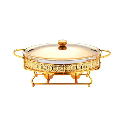 [13-R046] 3 Liter Gold Egg-Shaped Stainless Steel Food Warmer