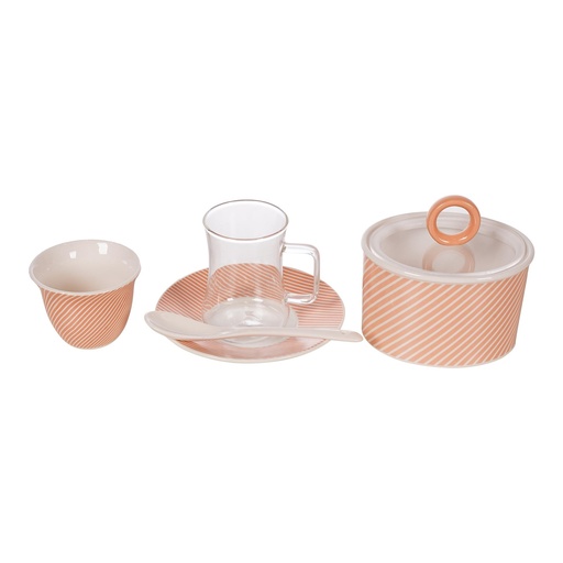 [03-382] Decopor 26 Pieces Milk Pink Tea & Coffee Set