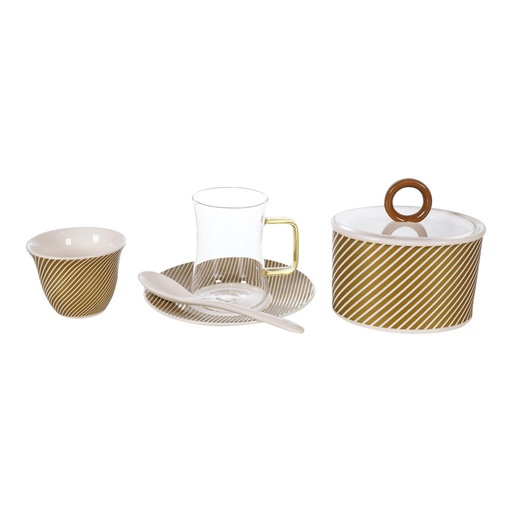 [03-386] Decopor 26 Pieces Amber Tea & Coffee Set