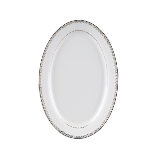 [03-411] Decopor 12" Oval Plate Golden Design