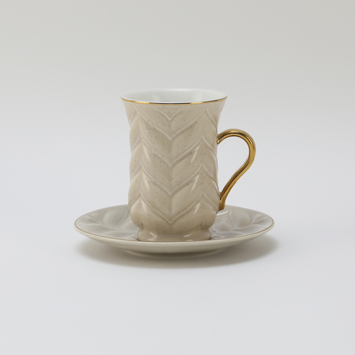 [RP-063] Decopor Dotted White 6/6 Tea cup and saucer 100 ml RS-1919