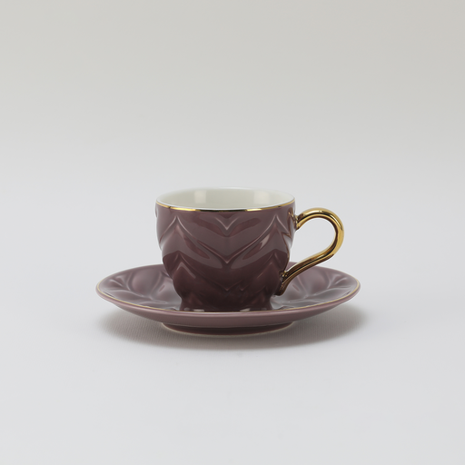 [RP-074] Decopor Plum Purple 6/6 coffee cup and saucer 75 ml RS-1919