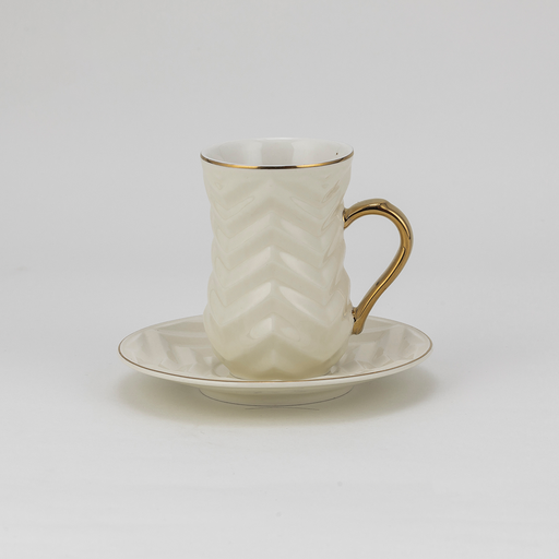 [RP-093] Decopor Creamy White 6/6 Tea cup and saucer 100 ml RS-2020