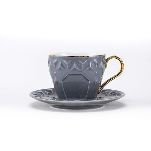 [RP-154] Decopor Cadet Grey 6/6 Milk cup and saucer 200 ml RS-2121